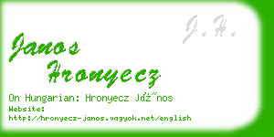 janos hronyecz business card